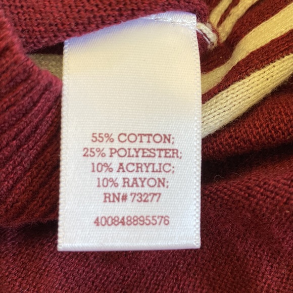 Varsity Striped Lightweight Soft Cardigan Sweater front pockets V-neck button up - Picture 9 of 11